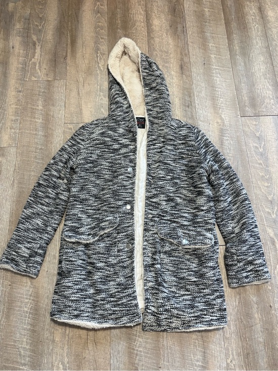 Dex Jackets & Blazers - Dex Hooded Sherpa-Lined Jacket in Black & White Marled